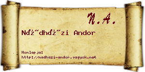 Nádházi Andor névjegykártya